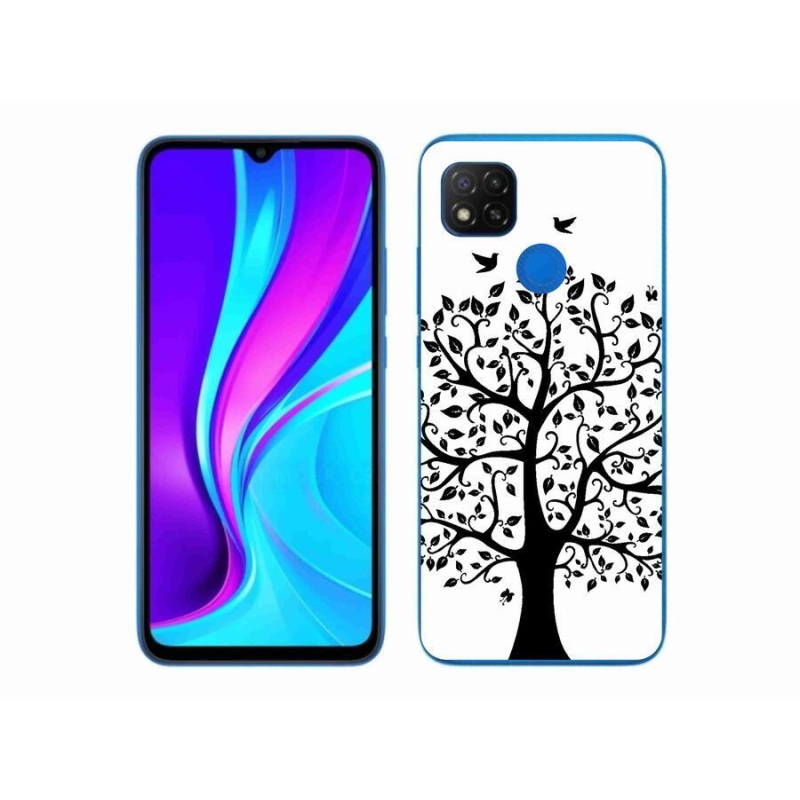 Gélový kryt mmCase na mobil Xiaomi Redmi 9C - čiernobiely strom