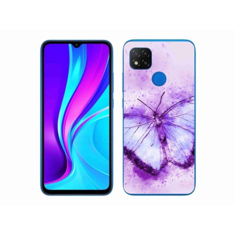 Gélový kryt mmCase na mobil Xiaomi Redmi 9C - fialový motýľ