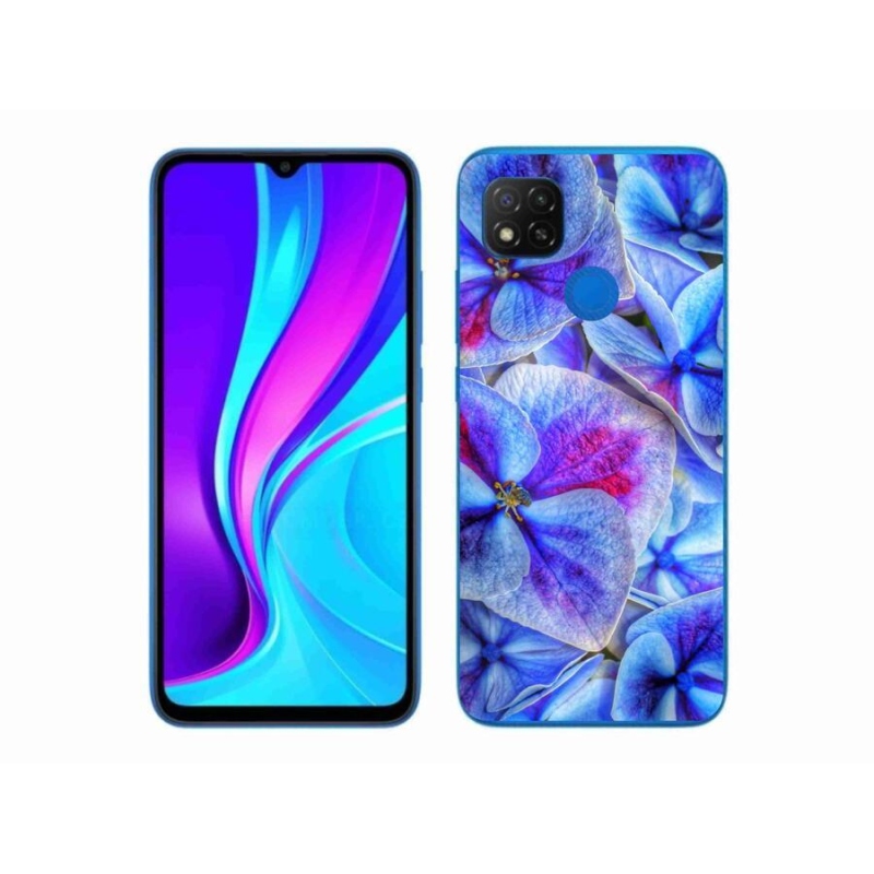 Gélový kryt mmCase na mobil Xiaomi Redmi 9C - modré kvety 1