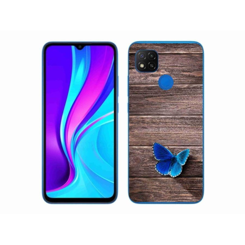 Gélový kryt mmCase na mobil Xiaomi Redmi 9C - modrý motýľ 1