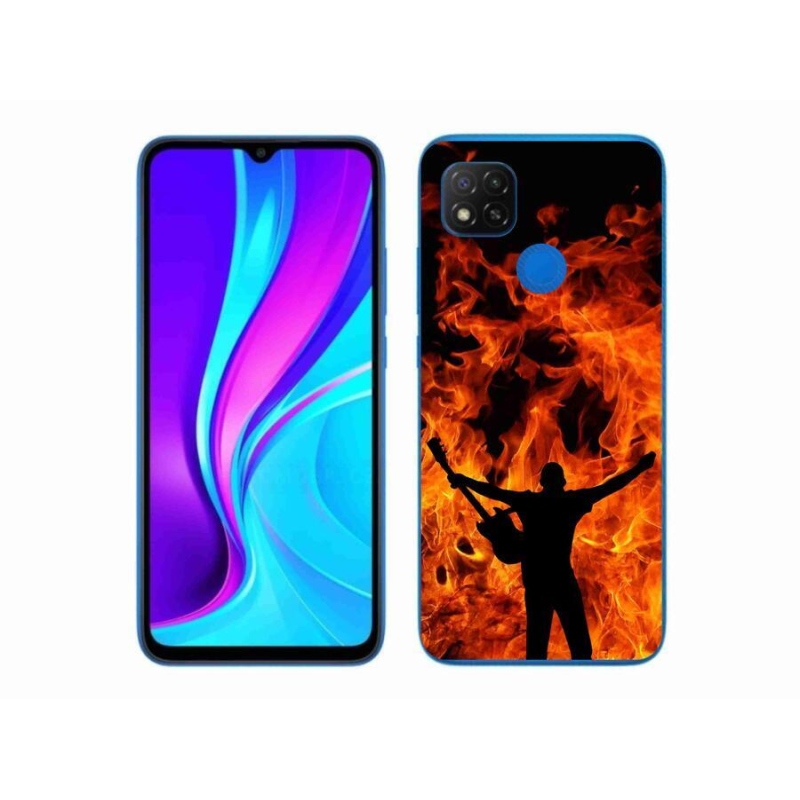 Gélový kryt mmCase na mobil Xiaomi Redmi 9C - muzikant a oheň