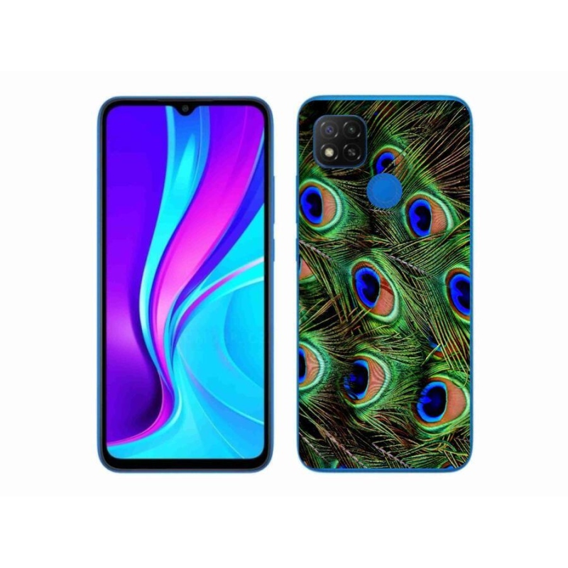 Gélový kryt mmCase na mobil Xiaomi Redmi 9C - pávie perie