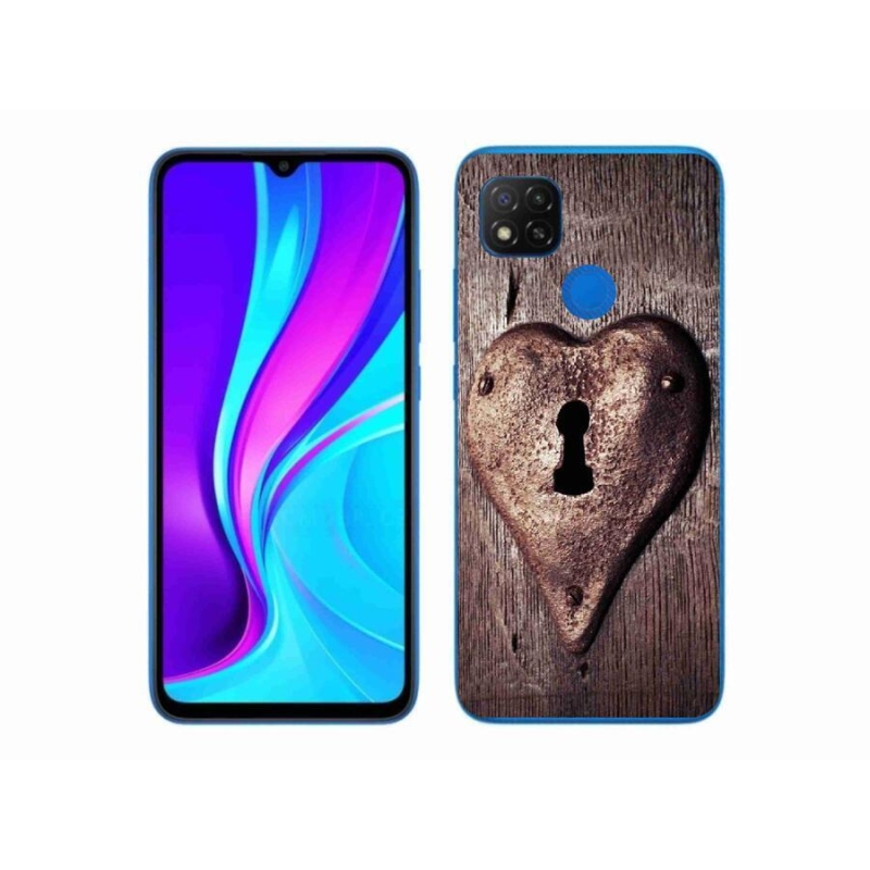 Gélový kryt mmCase na mobil Xiaomi Redmi 9C - zámok v tvare srdca