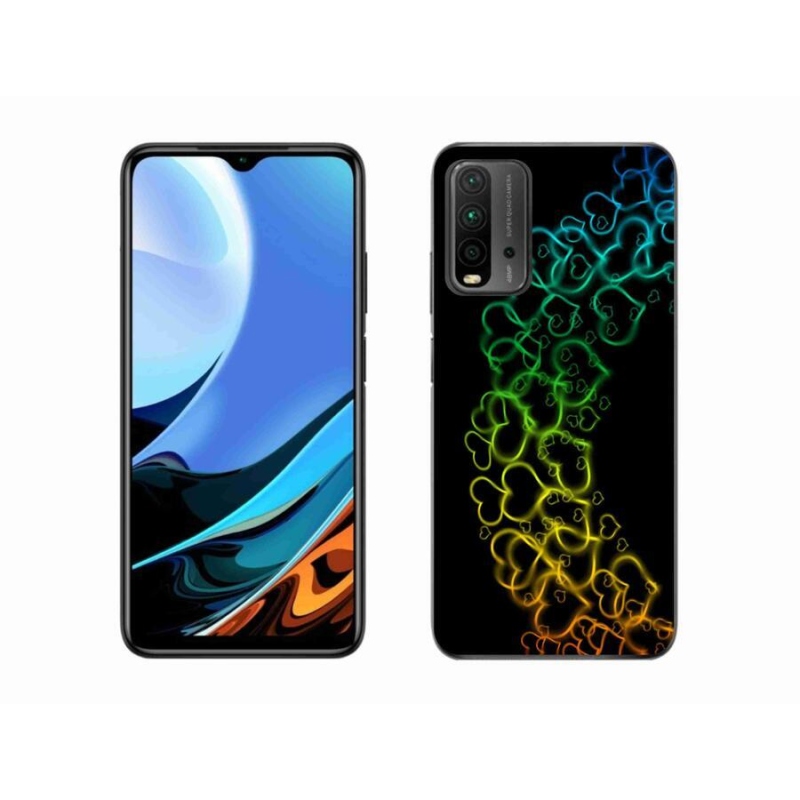 Gélový kryt mmCase na mobil Xiaomi Redmi 9T - farebná srdiečka