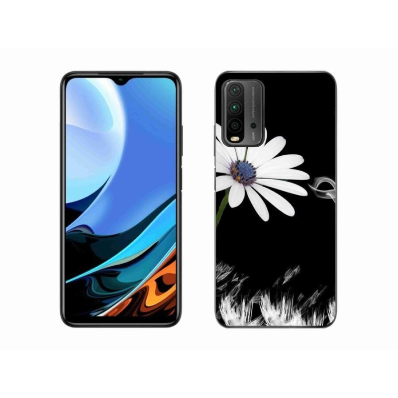 Gélový kryt mmCase na mobil Xiaomi Redmi 9T - biela kvetina