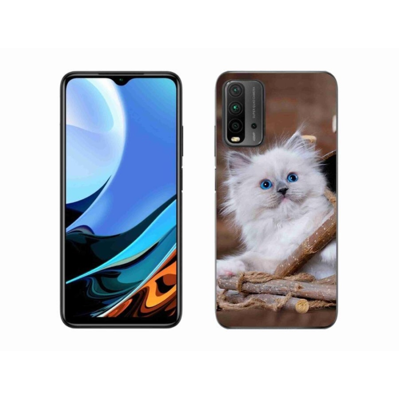 Gélový kryt mmCase na mobil Xiaomi Redmi 9T - biele mačiatko