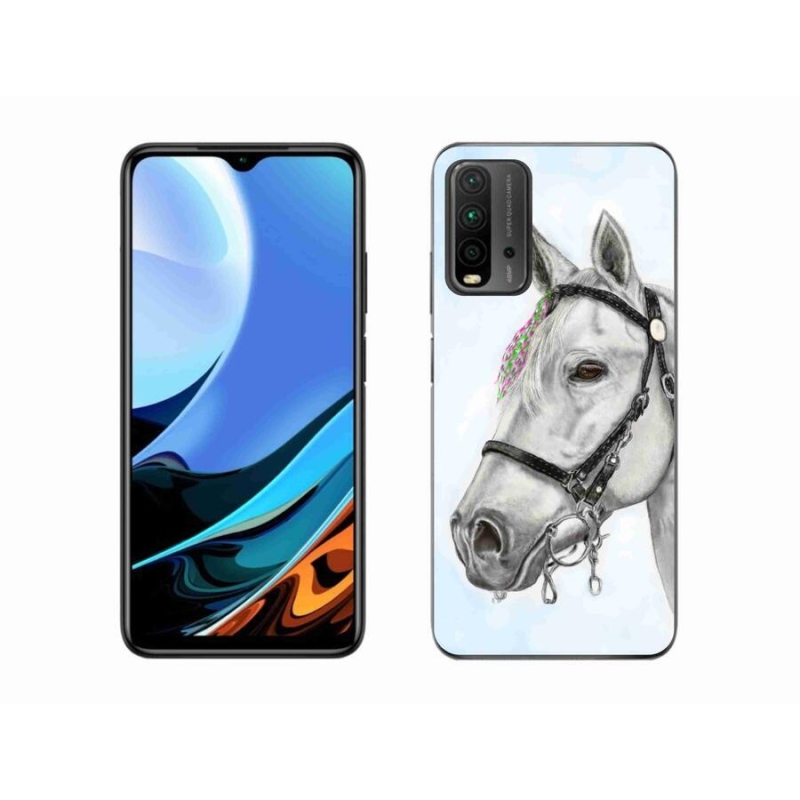 Gélový kryt mmCase na mobil Xiaomi Redmi 9T - biely kôň 1