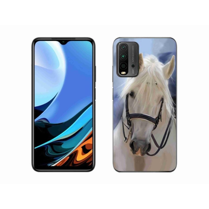 Gélový kryt mmCase na mobil Xiaomi Redmi 9T - biely kôň