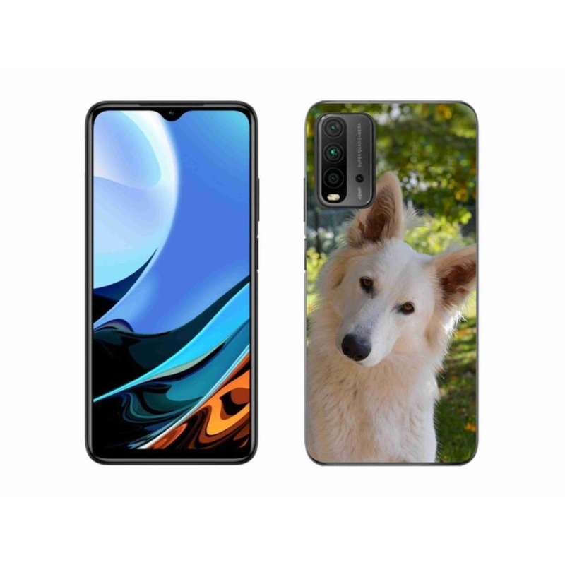 Gélový kryt mmCase na mobil Xiaomi Redmi 9T - biely švajčiarsky ovčiak 1