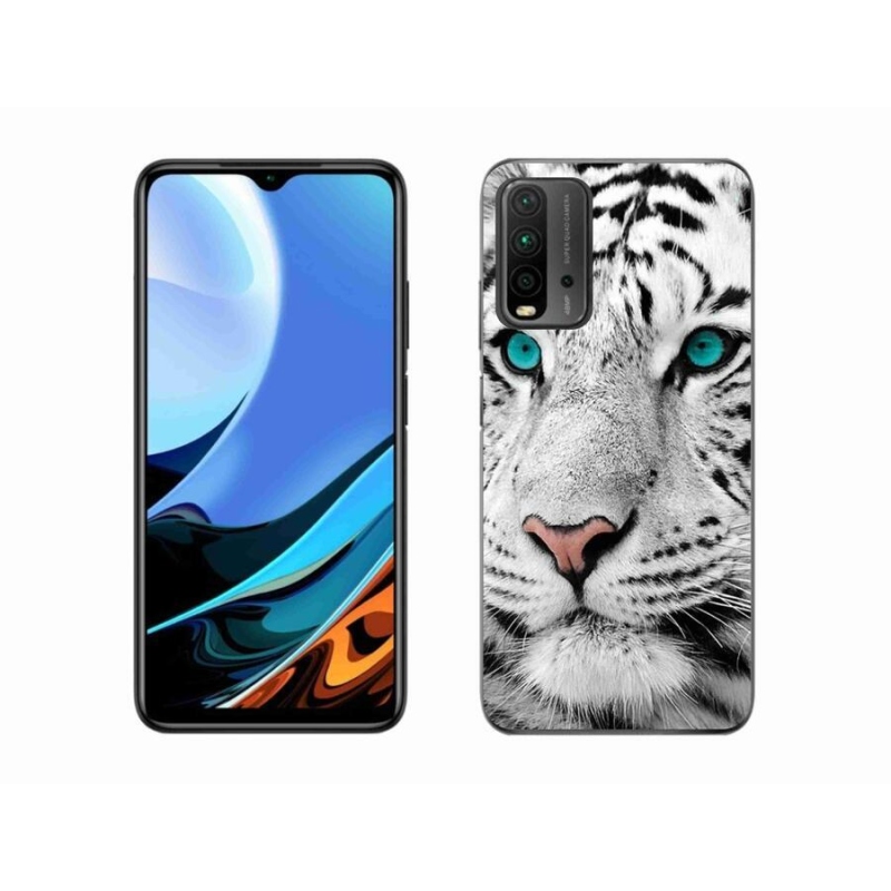 Gélový kryt mmCase na mobil Xiaomi Redmi 9T - biely tiger