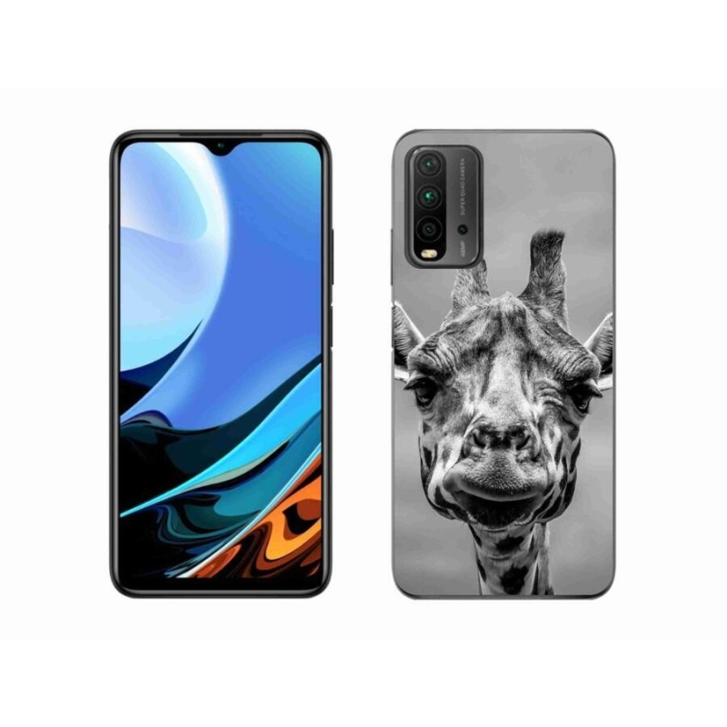 Gélový kryt mmCase na mobil Xiaomi Redmi 9T - čiernobiela žirafa