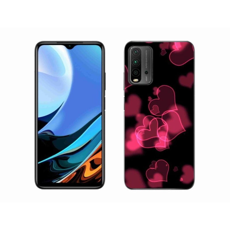 Gélový kryt mmCase na mobil Xiaomi Redmi 9T - červené srdiečka