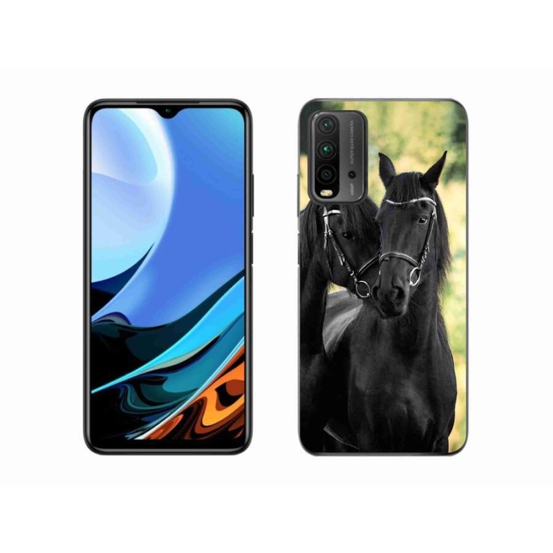 Gélový kryt mmCase na mobil Xiaomi Redmi 9T - dva čierne kone