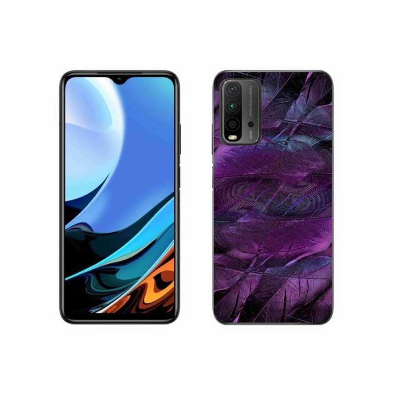 Gélový kryt mmCase na mobil Xiaomi Redmi 9T - fialová pierka