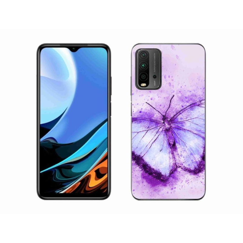 Gélový kryt mmCase na mobil Xiaomi Redmi 9T - fialový motýľ