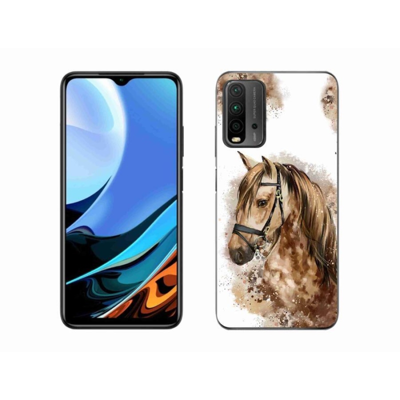 Gélový kryt mmCase na mobil Xiaomi Redmi 9T - hnedý kreslený kôň