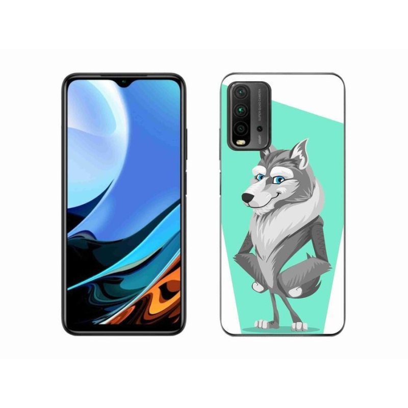 Gélový kryt mmCase na mobil Xiaomi Redmi 9T - kreslený vlk