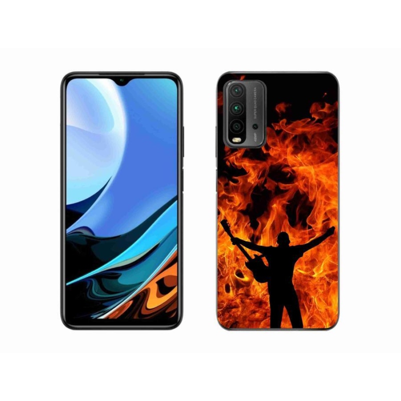 Gélový kryt mmCase na mobil Xiaomi Redmi 9T - muzikant a oheň