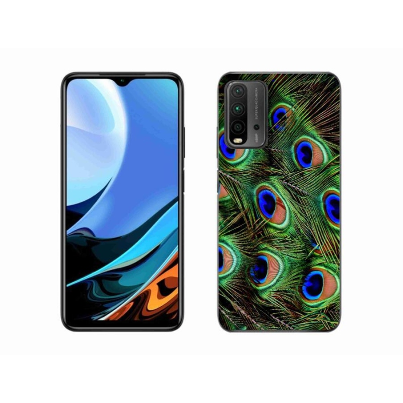 Gélový kryt mmCase na mobil Xiaomi Redmi 9T - pávie perie