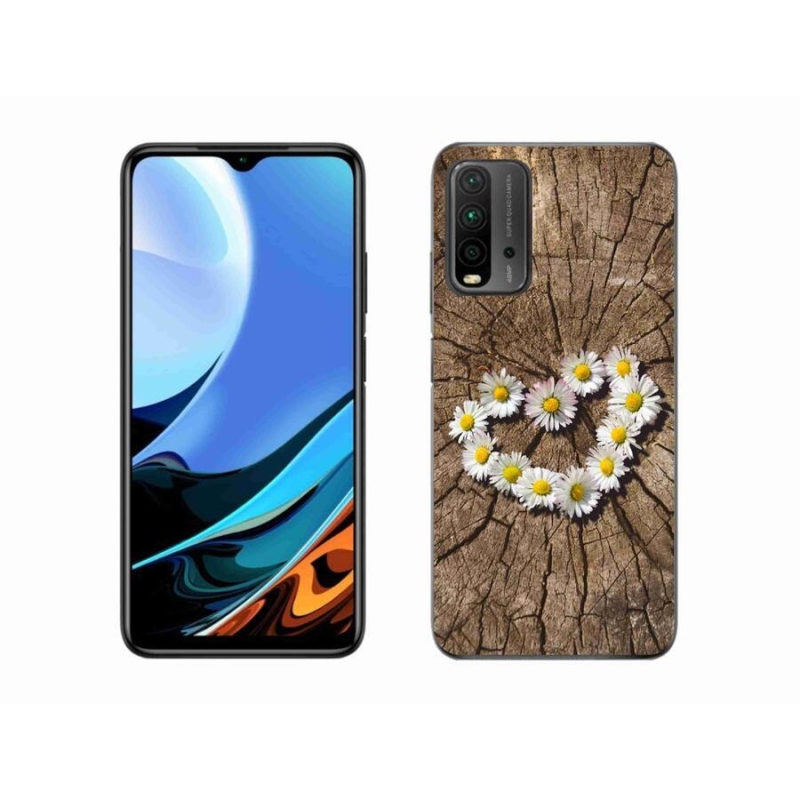 Gélový kryt mmCase na mobil Xiaomi Redmi 9T - srdce z margarét