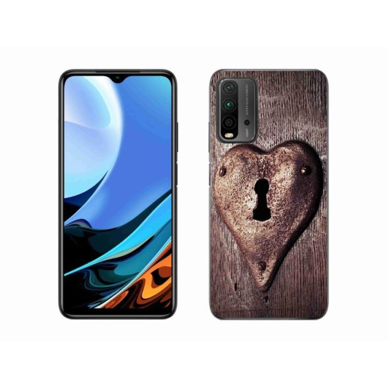 Gélový kryt mmCase na mobil Xiaomi Redmi 9T - zámok v tvare srdca