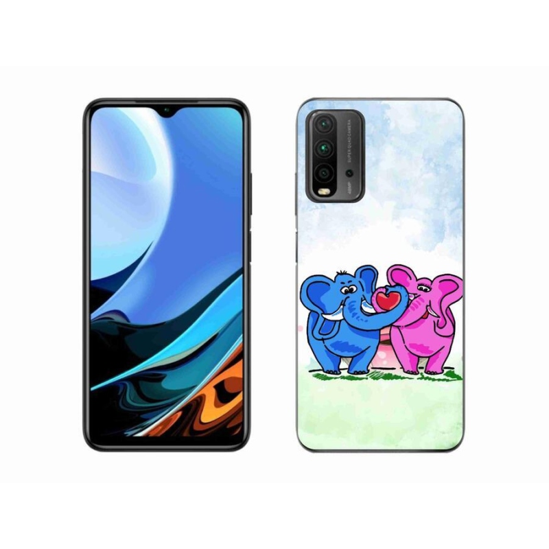 Gélový kryt mmCase na mobil Xiaomi Redmi 9T - zamilovaní slony