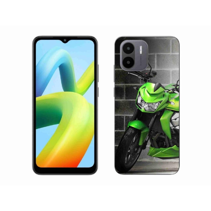 Gélový kryt mmCase na mobil Xiaomi Redmi A1/Redmi A2 - zelená motorka