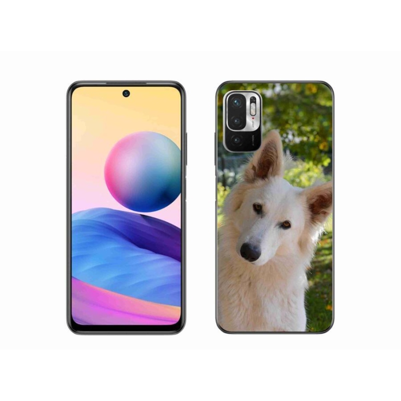 Gélový kryt mmCase na mobil Xiaomi Redmi Note 10 5G - biely švajčiarsky ovčiak 1