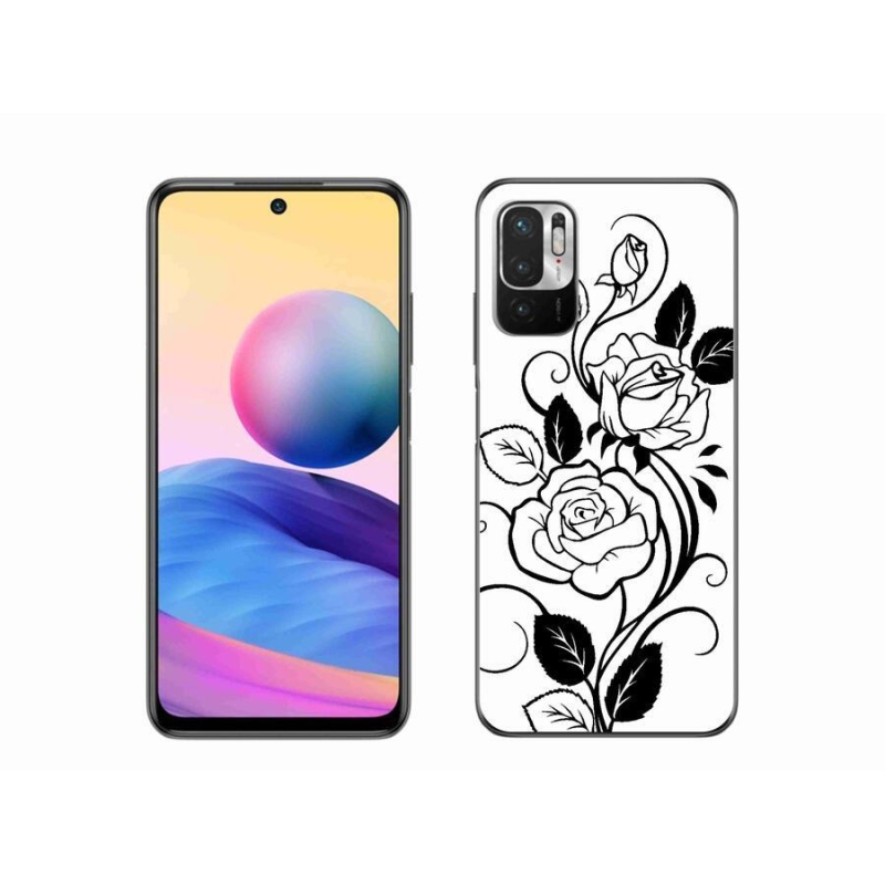 Gélový kryt mmCase na mobil Xiaomi Redmi Note 10 5G - čiernobiela ruža