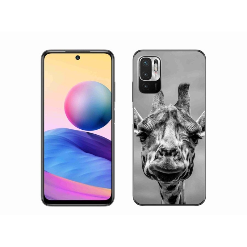 Gélový kryt mmCase na mobil Xiaomi Redmi Note 10 5G - čiernobiela žirafa