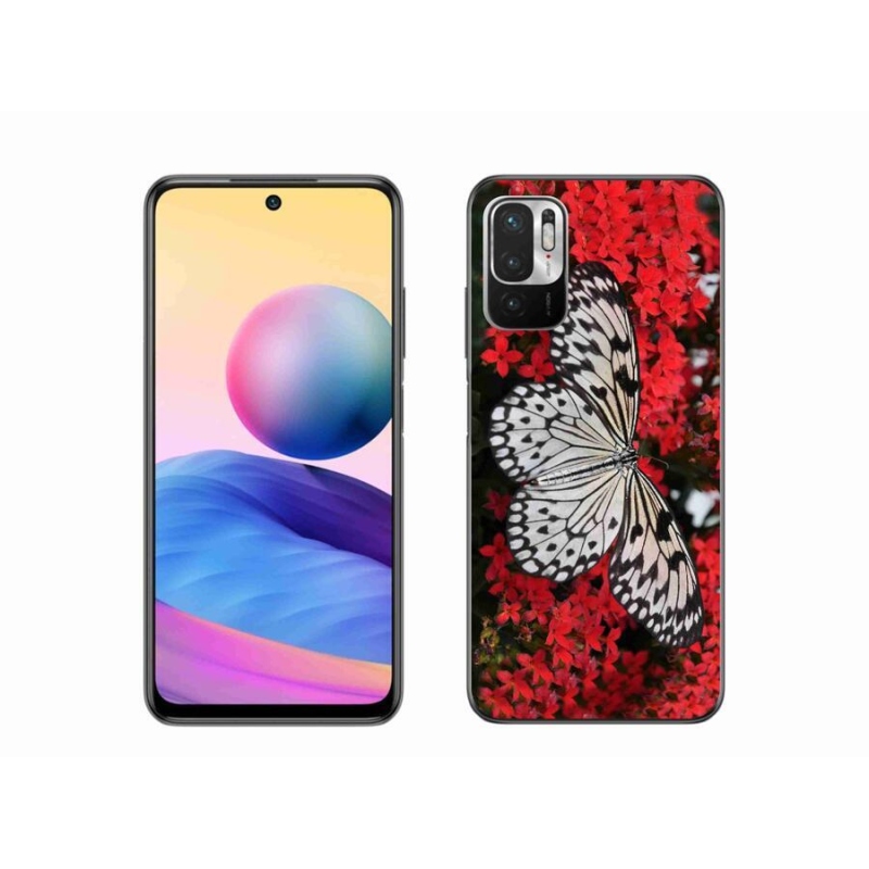 Gélový kryt mmCase na mobil Xiaomi Redmi Note 10 5G - čiernobiely motýľ 1