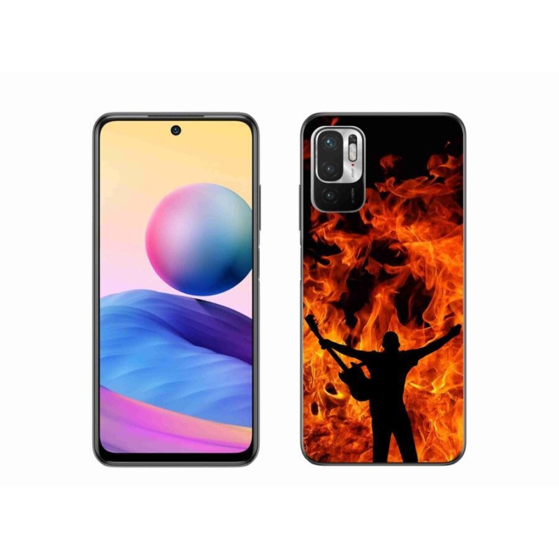 Gélový kryt mmCase na mobil Xiaomi Redmi Note 10 5G - muzikant a oheň