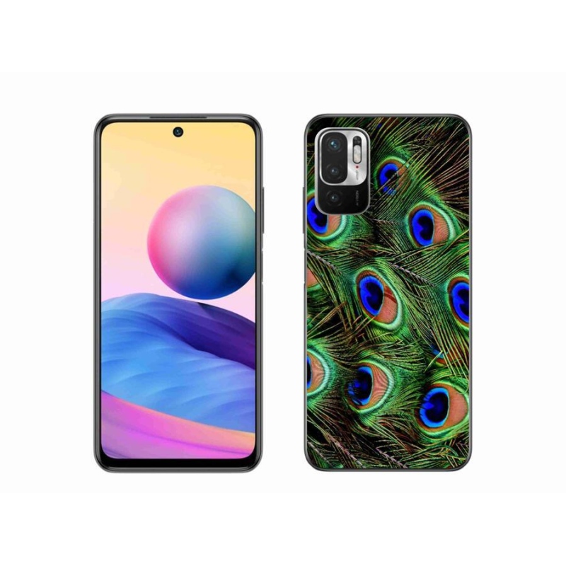 Gélový kryt mmCase na mobil Xiaomi Redmi Note 10 5G - pávie perie