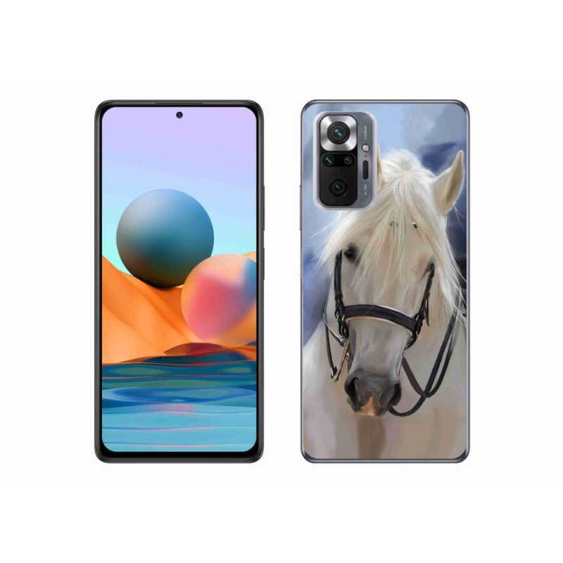 Gélový kryt mmCase na mobil Xiaomi Redmi Note 10 Pro - biely kôň