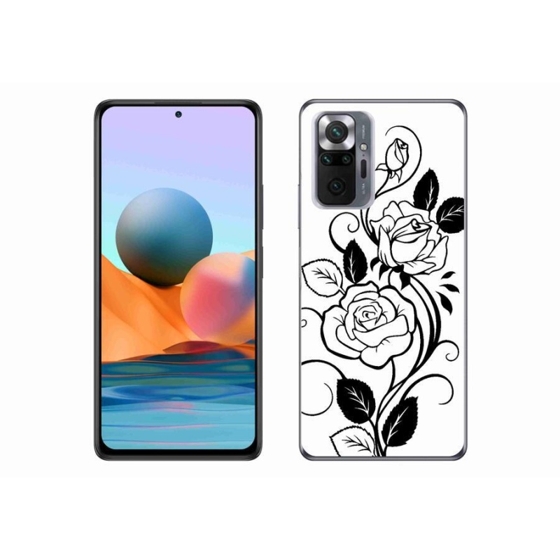 Gélový kryt mmCase na mobil Xiaomi Redmi Note 10 Pro - čiernobiela ruža
