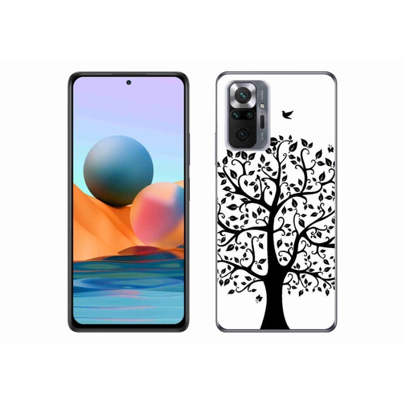 Gélový kryt mmCase na mobil Xiaomi Redmi Note 10 Pro - čiernobiely strom