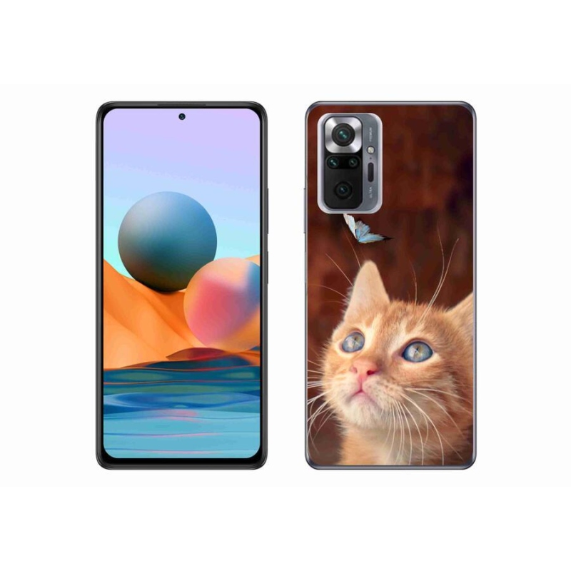 Gélový kryt mmCase na mobil Xiaomi Redmi Note 10 Pro - motýľ a mačiatko