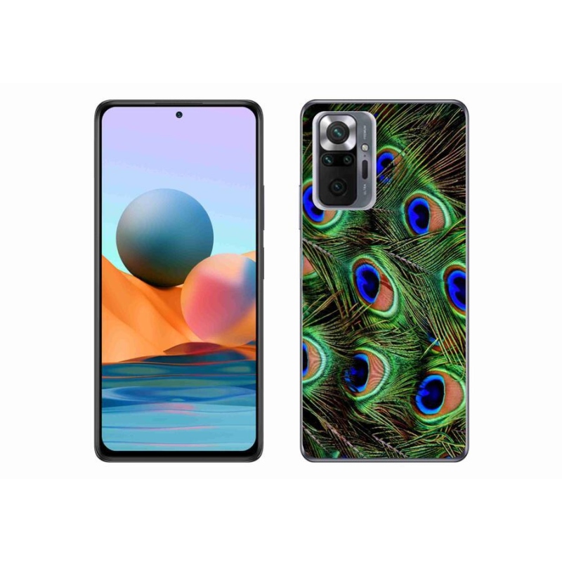Gélový kryt mmCase na mobil Xiaomi Redmi Note 10 Pro - pávie perie