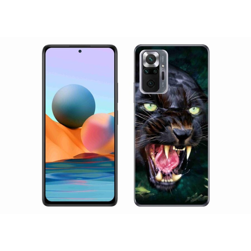 Gélový kryt mmCase na mobil Xiaomi Redmi Note 10 Pro - rozzúrený čierny panter