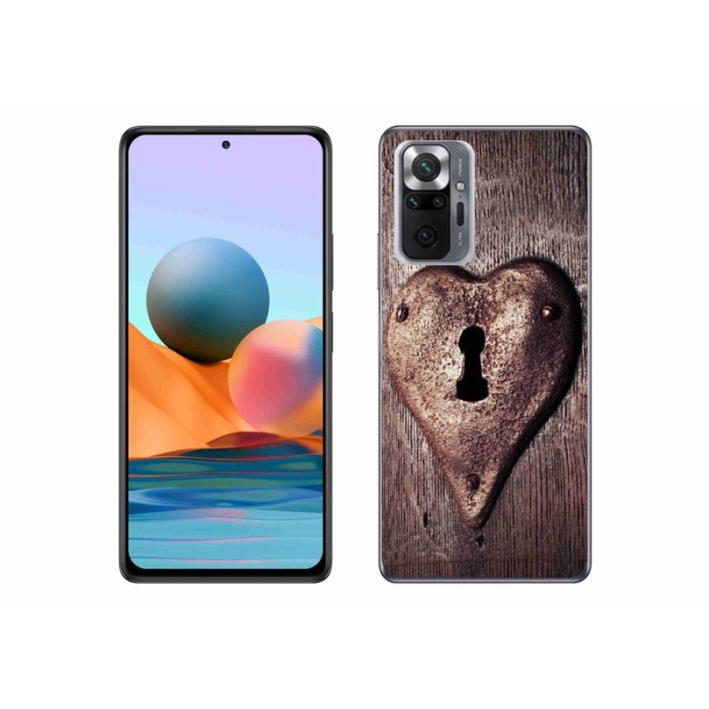 Gélový kryt mmCase na mobil Xiaomi Redmi Note 10 Pro - zámok v tvare srdca