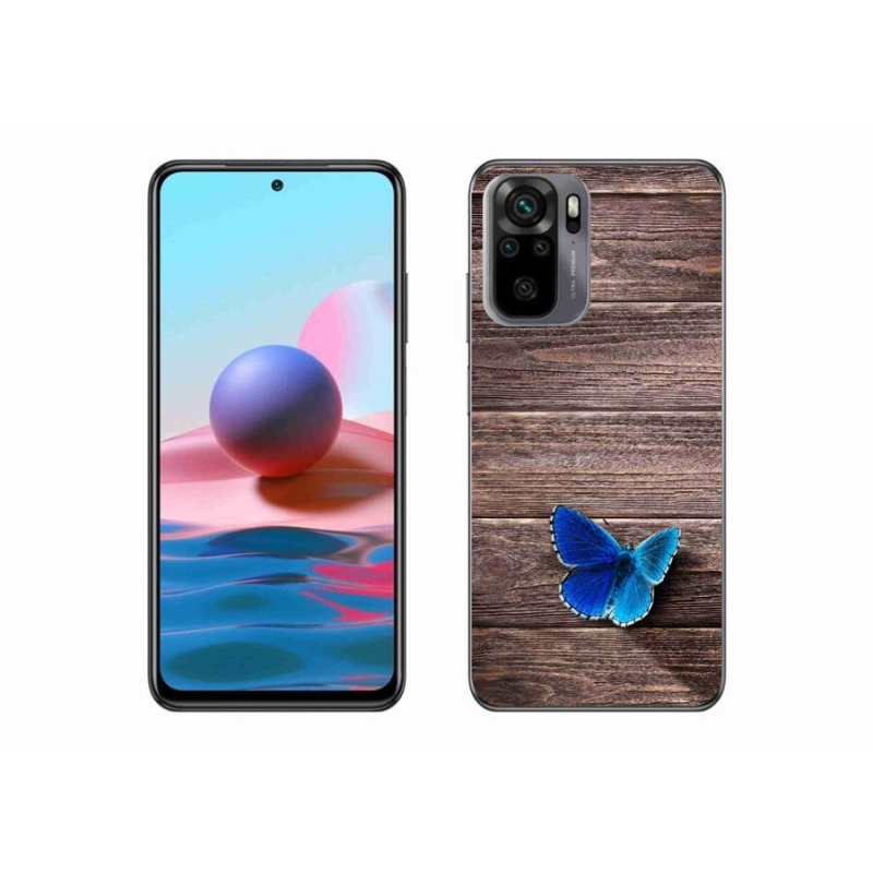 Gélový kryt mmCase na mobil Xiaomi Redmi Note 10S - modrý motýľ 1