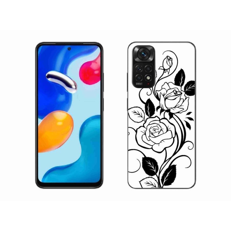 Gélový kryt mmCase na mobil Xiaomi Redmi Note 11 4G - čiernobiela ruža