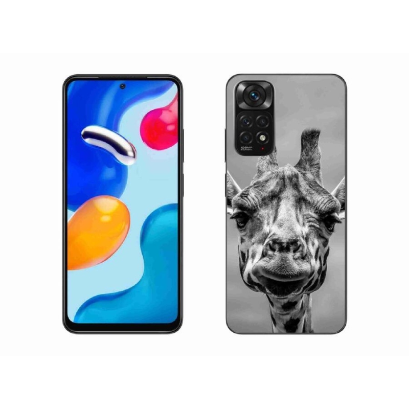 Gélový kryt mmCase na mobil Xiaomi Redmi Note 11 4G - čiernobiela žirafa