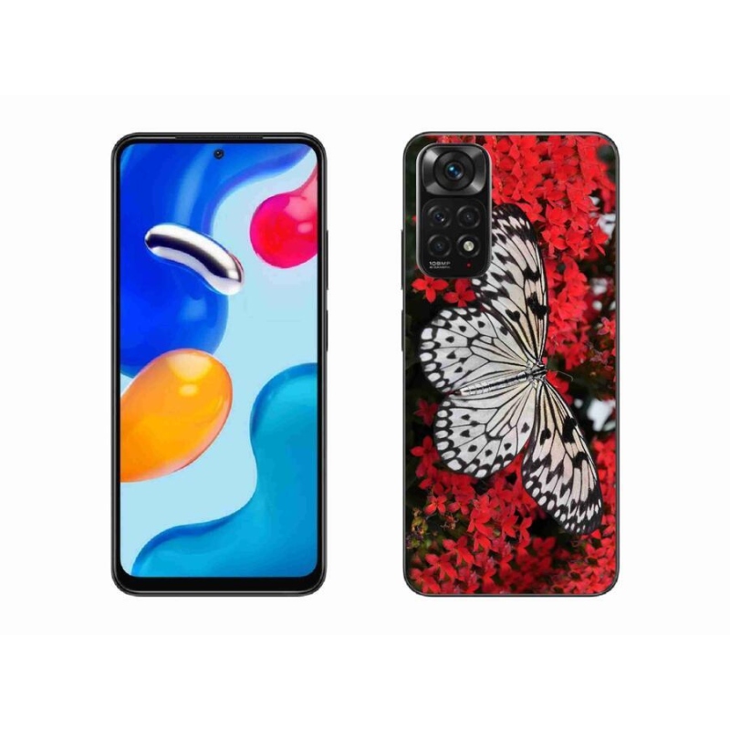 Gélový kryt mmCase na mobil Xiaomi Redmi Note 11 4G - čiernobiely motýľ 1