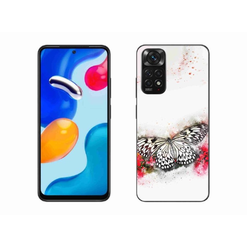 Gélový kryt mmCase na mobil Xiaomi Redmi Note 11 4G - čiernobiely motýľ