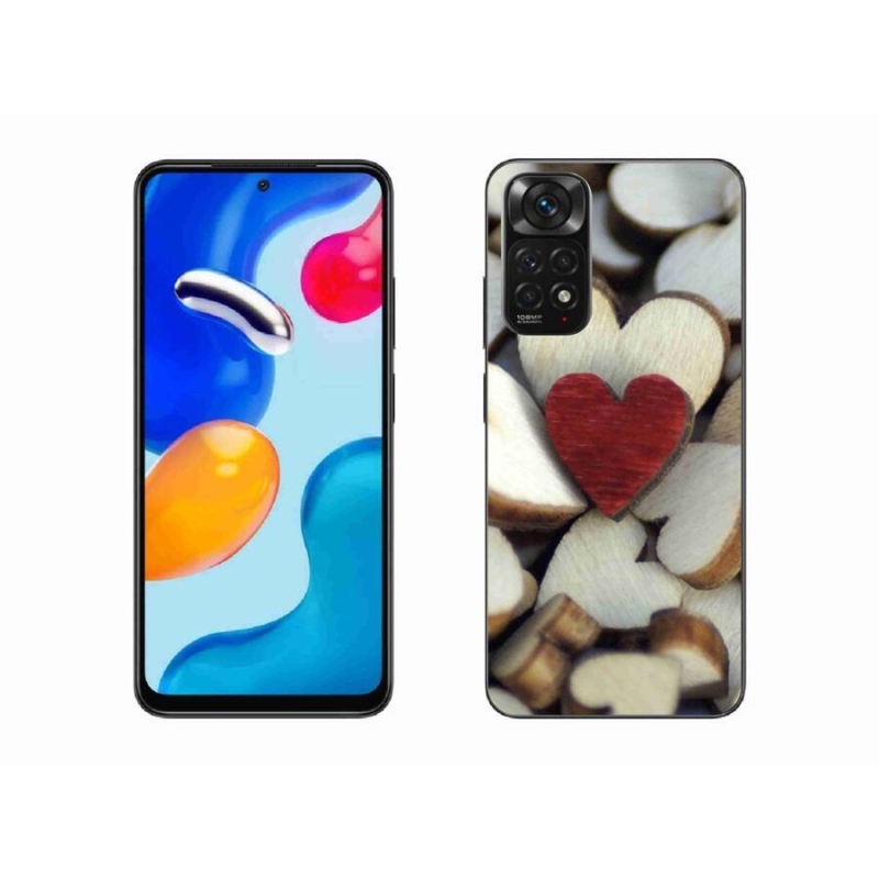 Gélový kryt mmCase na mobil Xiaomi Redmi Note 11 4G - gravírované červené srdce