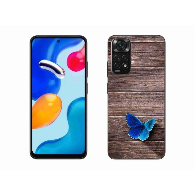 Gélový kryt mmCase na mobil Xiaomi Redmi Note 11 4G - modrý motýľ 1