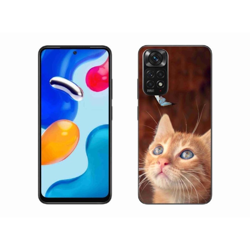 Gélový kryt mmCase na mobil Xiaomi Redmi Note 11 4G - motýľ a mačiatko