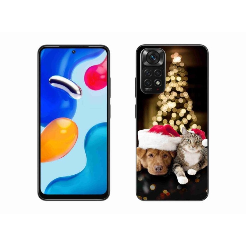 Gélový kryt mmCase na mobil Xiaomi Redmi Note 11 4G - vianočný pes a mačka
