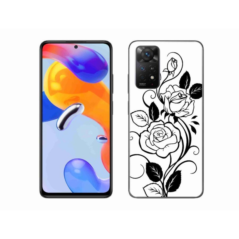 Gélový kryt mmCase na mobil Xiaomi Redmi Note 11 Pro 4G/5G - čiernobiela ruža